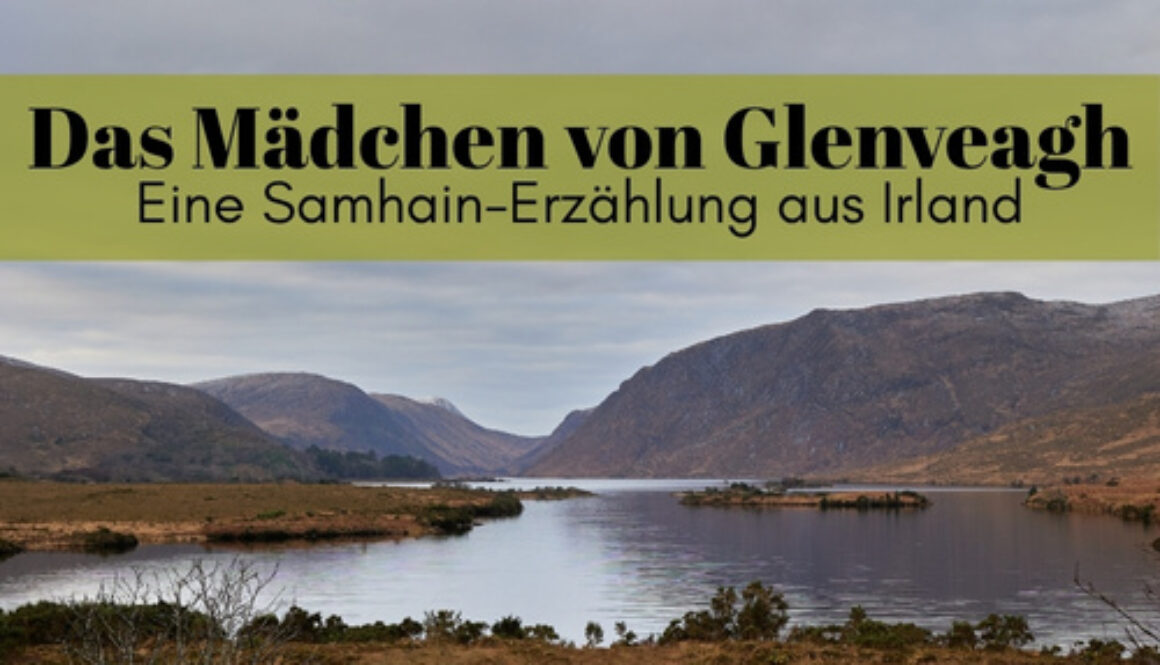 Mädchen von Glenveagh, eine irische Samhain Erzählung. Im mystischen Lough Beagh im Glenveagh Nationalpark an einem herbstlichen Tag mit mystischer Atmosphäre.