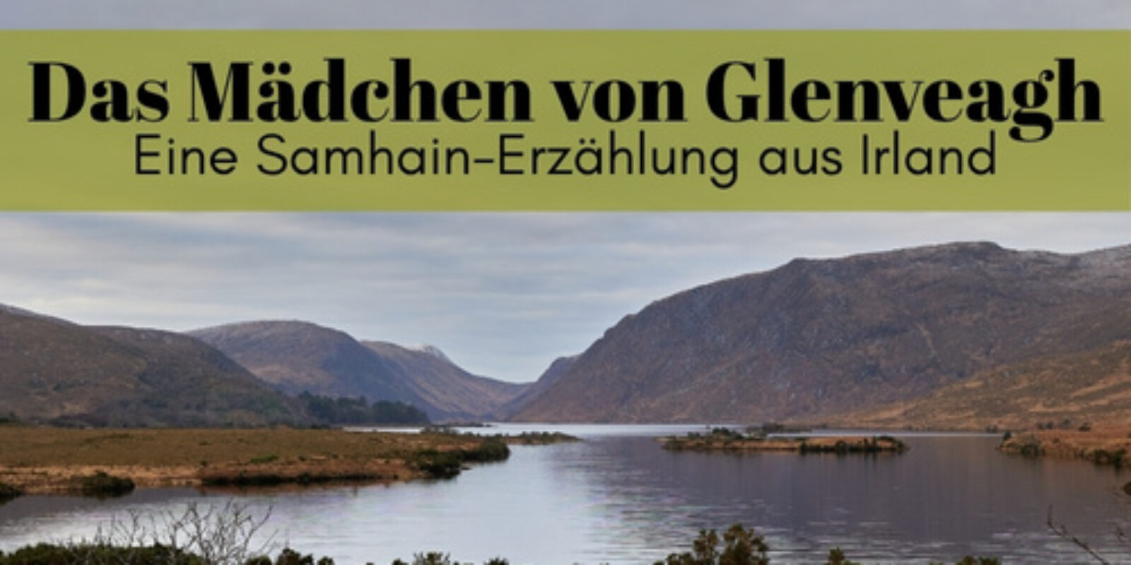 Mädchen von Glenveagh, eine irische Samhain Erzählung. Im mystischen Lough Beagh im Glenveagh Nationalpark an einem herbstlichen Tag mit mystischer Atmosphäre.