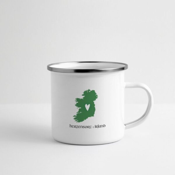 Herzensort Irland Emaille Tasse